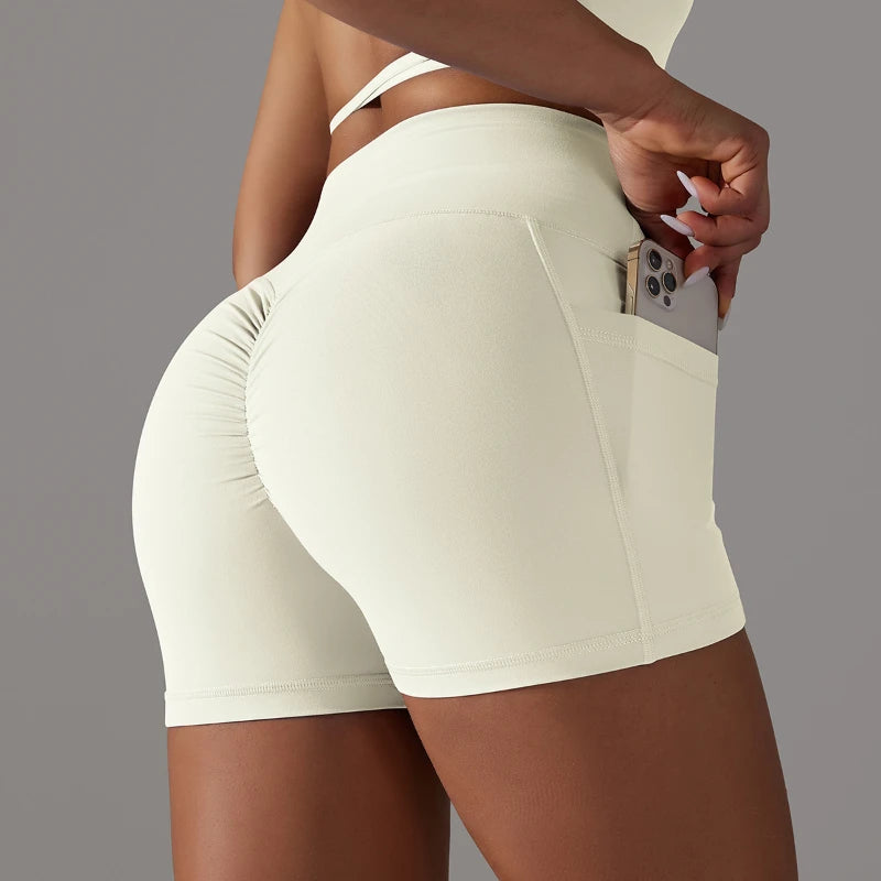 Seamless Sports Shorts V-waist High Waist