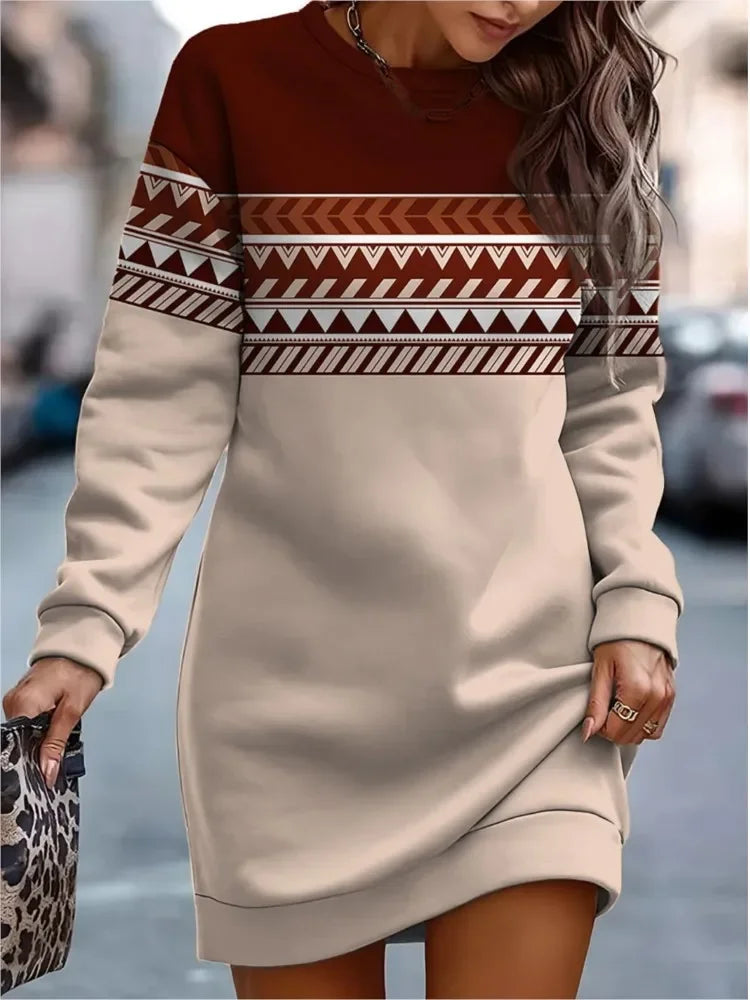 Bohemian Print Oversized Sweatshirt