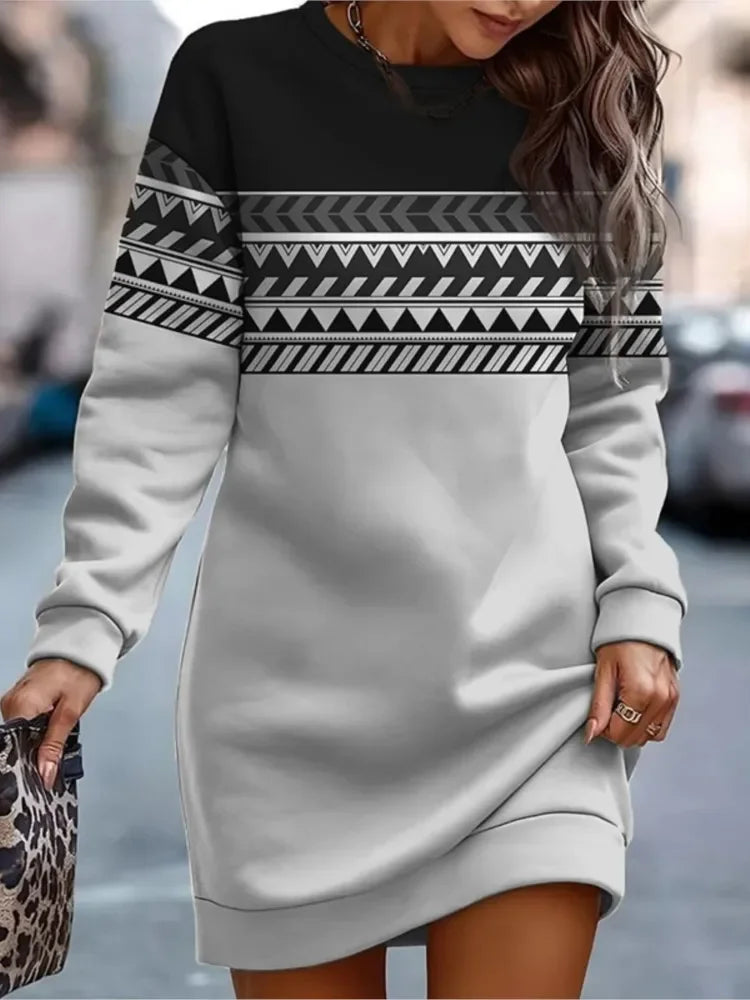 Bohemian Print Oversized Sweatshirt