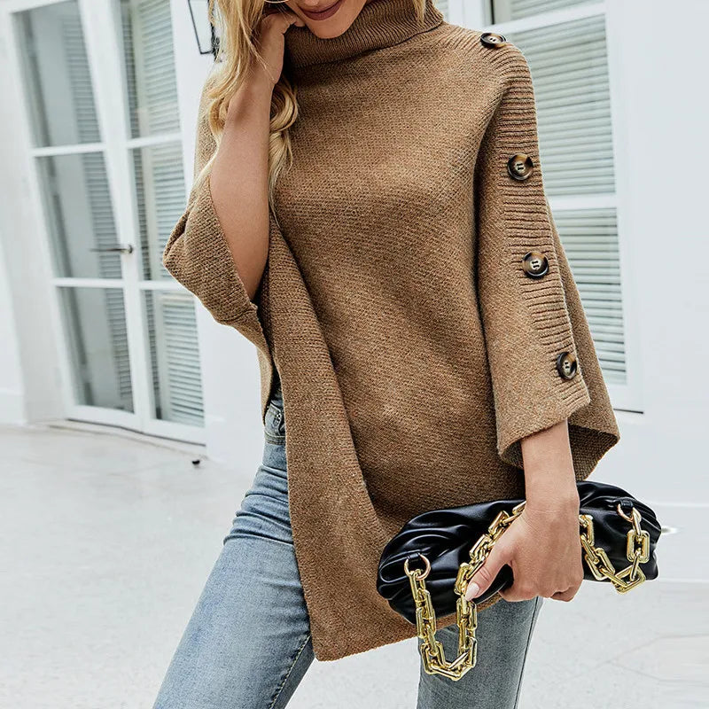 Over Sized Knitted Poncho Style Sweater