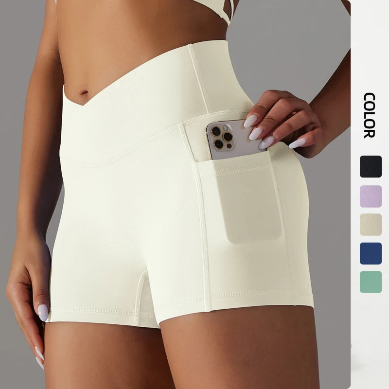 Seamless Sports Shorts V-waist High Waist