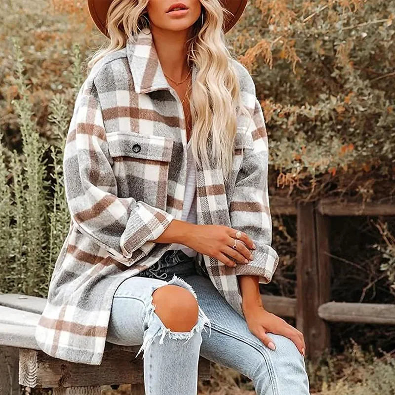 Women's Autumn Plaid Flannel